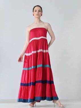 Anthropologie Samant Chauhan
Strapless Color block Dress-Medium